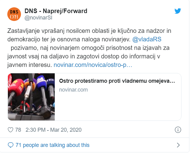 DNS poziva k nevarnemu opravljanju dela