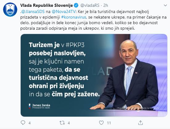 Vlada rešuje turizem in pomaga ljudem