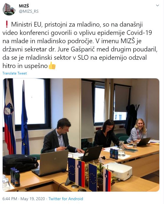Državni sekretar o mladih med epidemijo