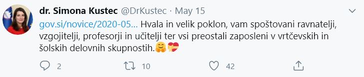 Zahvala ministrice