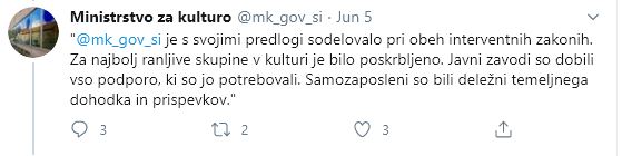 Kulturni delavci dobili nadomestila